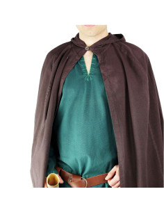 Long dark brown medieval cape 2
