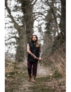 Sleeveless black medieval shirt 2