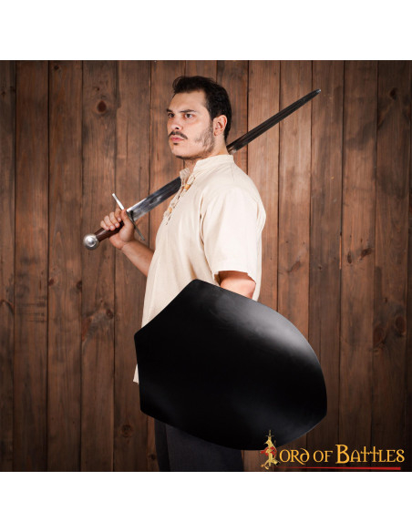 Smooth black medieval shield, to...