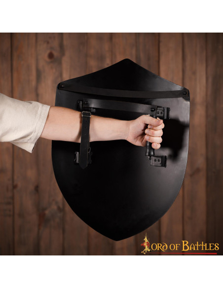 Smooth black medieval shield, to...