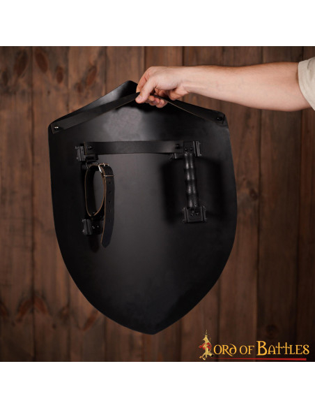 Smooth black medieval shield, to...