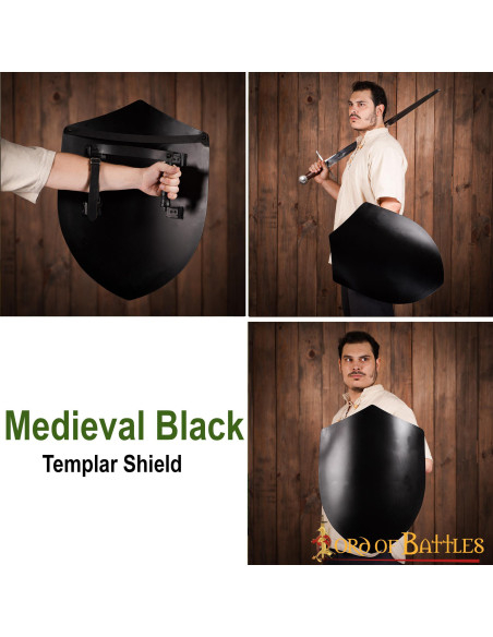 Smooth black medieval shield, to...