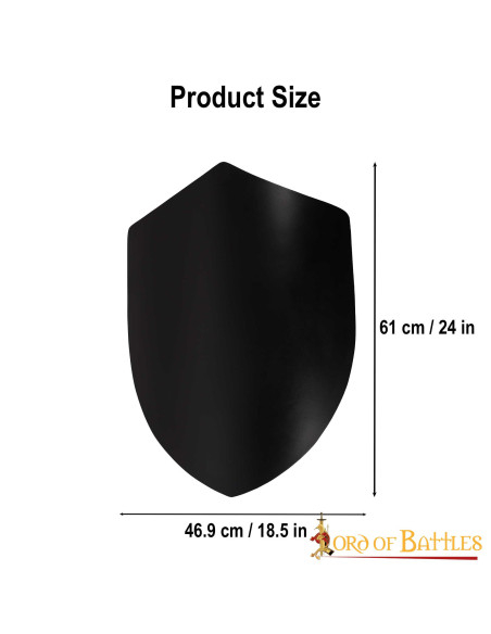 Smooth black medieval shield, to...
