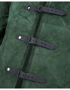 Medieval suede gambeson model Arthur, green 2