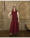 Medieval dress for women model Elodie, burgundy-cream