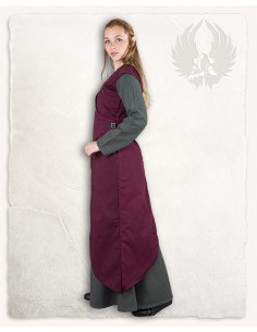 Medieval surcoat for women, Vysera model, burgundy 2