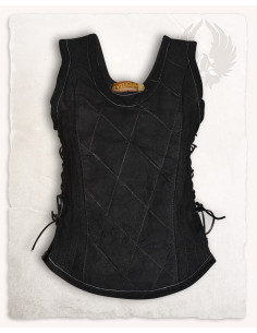 Medieval leather bodice model Lucy, black
