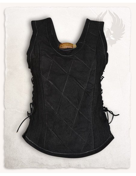 Medieval leather bodice model Lucy,...