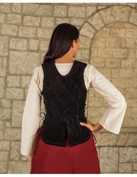 Medieval leather bodice model Lucy,...