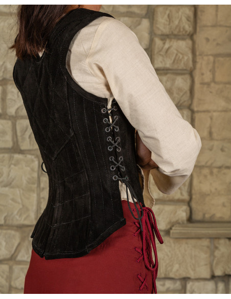 Medieval leather bodice model Lucy,...