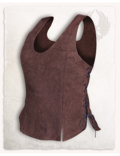 Medieval leather bodice model Lisa, brown