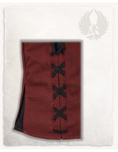 Medieval leather bodice model Lea, burgundy 2