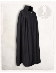 Medieval wool cape Bron model, black 2