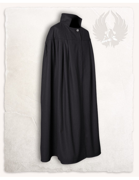Medieval wool cape Bron model, black
