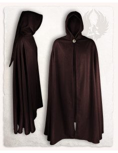 Medieval wool cape long hood model Gora, brown