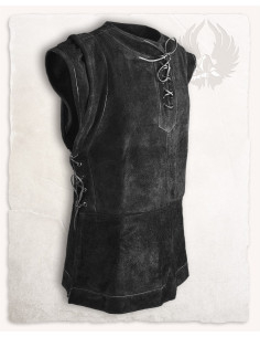 Medieval closed suede vest, Penda model, black.