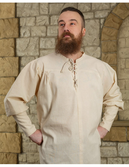 Simon medieval cotton shirt, cream