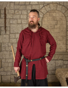 Medieval cotton tunic Wolfram model, burgundy 2