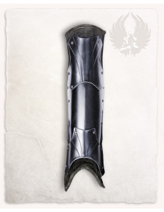 Medieval Padded Fafnir Greaves, Blackened Finish 2
