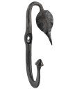 Hand forged wall hook with leaf (10 cm.)