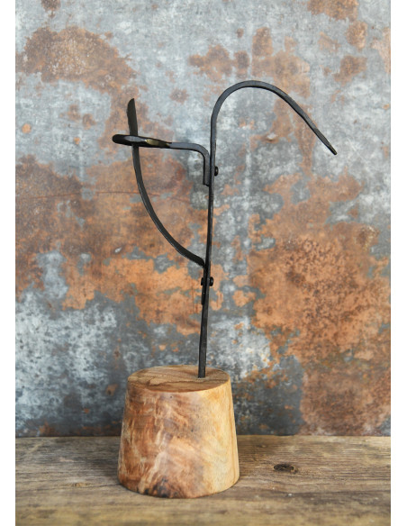 Medieval table candelabra with wooden...