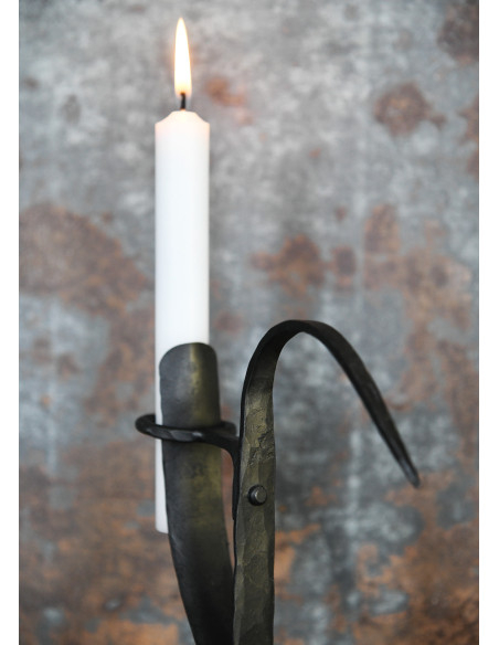 Medieval table candelabra with wooden...