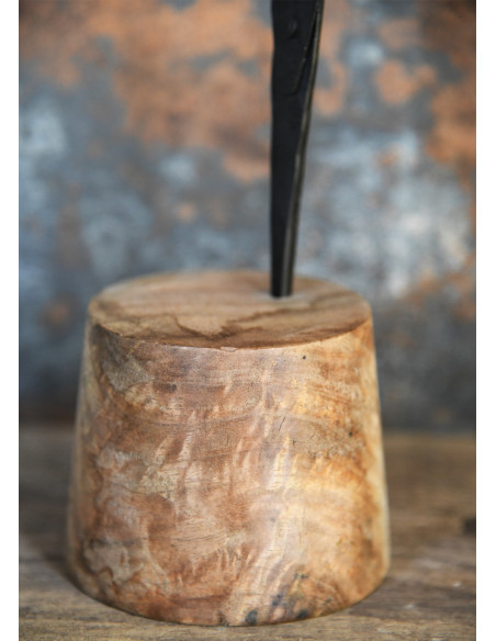 Medieval table candelabra with wooden...