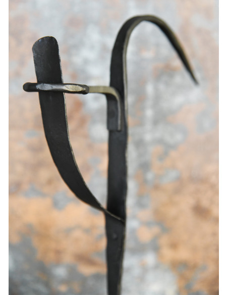 Medieval table candelabra with wooden...