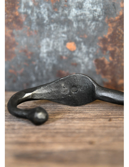 Medieval wrought iron coat hook (16 cm.)