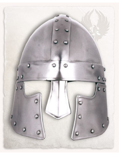 Medieval barbuta model Halanor, polished finish