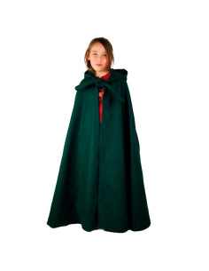 Medieval Cape with Hood for Children, Green