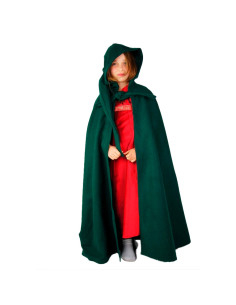 Medieval Cape with Hood for Children, Green 2