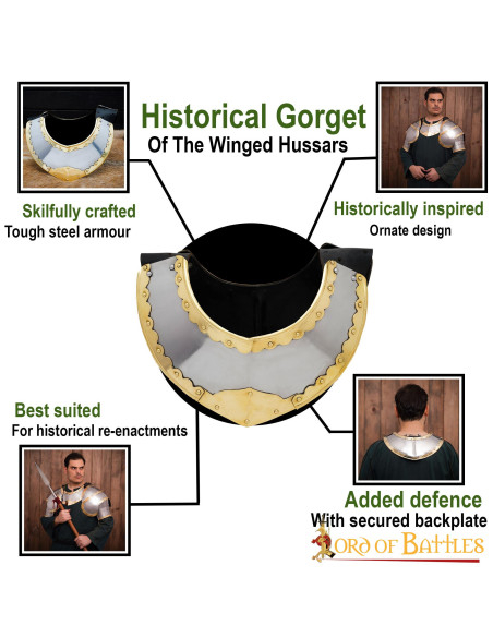 Medieval steel gorget Hussar model...