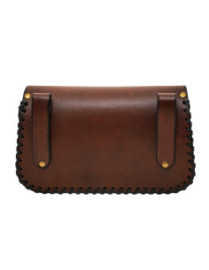 Embossed Celtic cross leather bag, brown 2