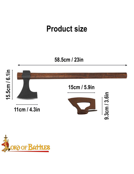 Viking steel ax with leather sheath... Viking steel ax with leather sheath...