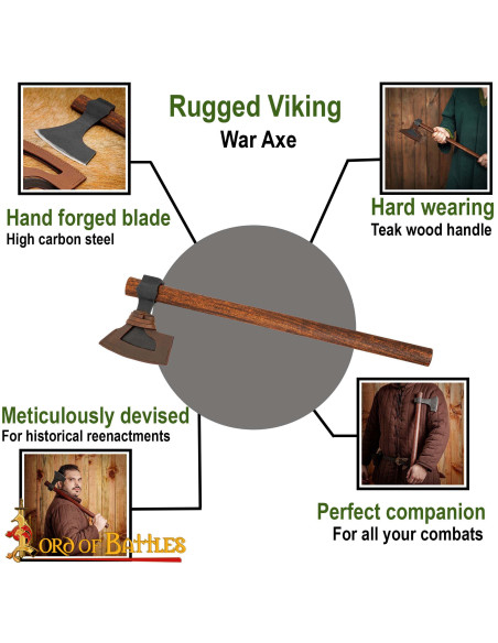 Viking steel ax with leather sheath... Viking steel ax with leather sheath...