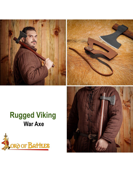 Viking steel ax with leather sheath... Viking steel ax with leather sheath...