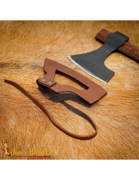 Viking steel ax with leather sheath... Viking steel ax with leather sheath...