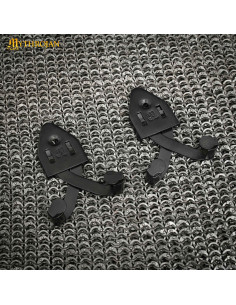 Blackened steel support for hanging sword vertically