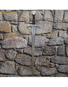 Blackened steel support for hanging sword vertically 2