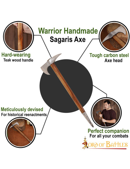 Medieval carbon steel axe, Warrior...