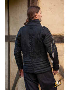 Medieval knightly gambeson in black 2