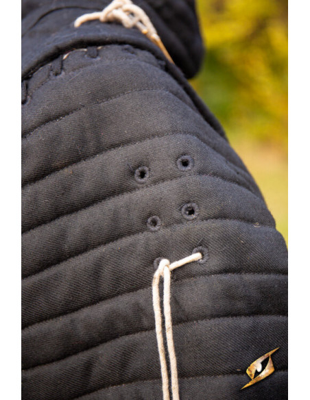 Medieval knightly gambeson in black