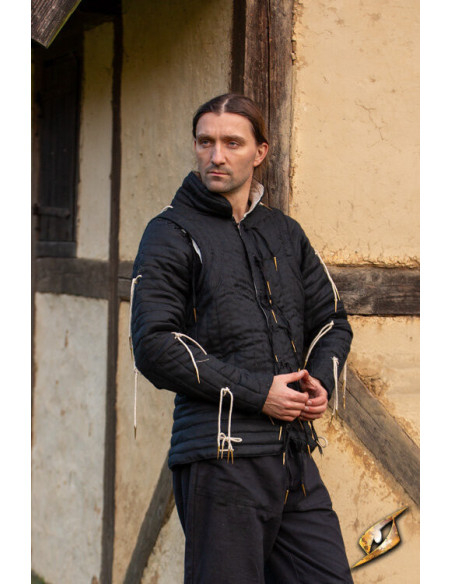 Medieval knightly gambeson in black