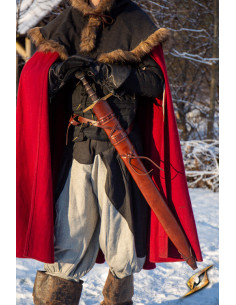 Sheath with belt for swords, brown