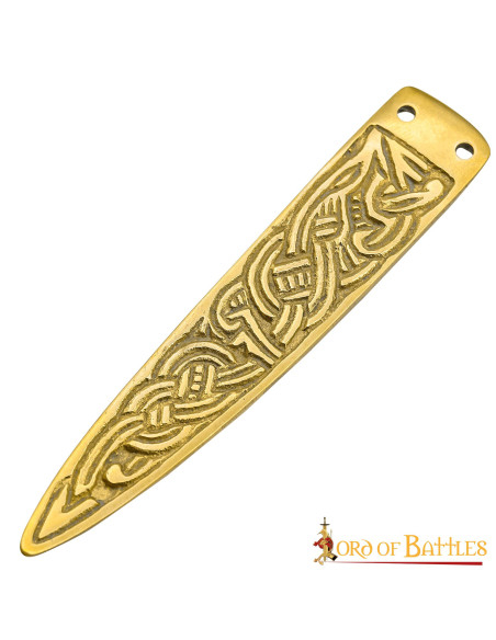 Medieval brass Celtic knots belt tip...