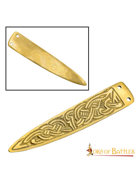 Medieval brass Celtic knots belt tip...