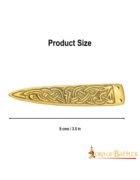 Medieval brass Celtic knots belt tip...