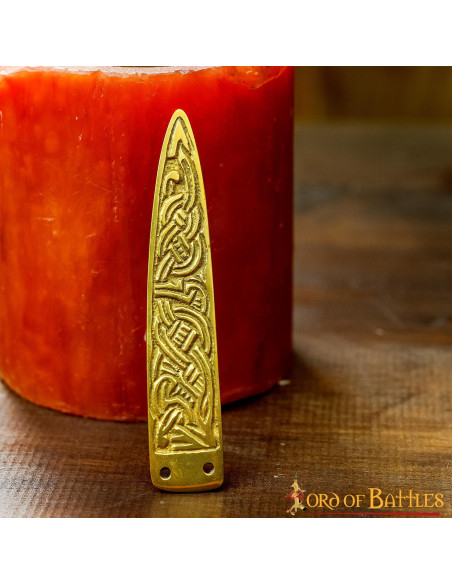 Medieval brass Celtic knots belt tip...