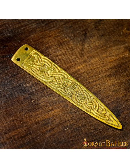 Medieval brass Celtic knots belt tip...